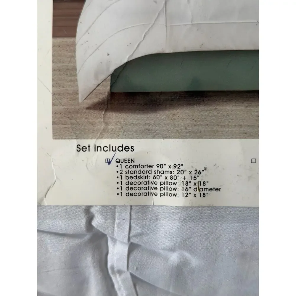 NEW! Nanshing - Raina 7PC Floral Midweight Bedding Comforter Set Queen Green